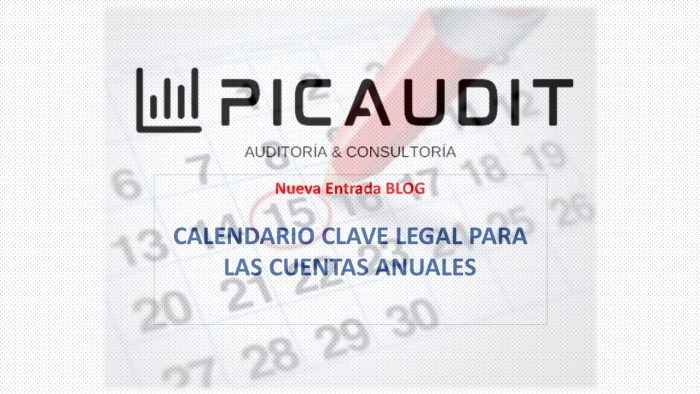 CALENDARIO CLAVE LEGAL PARA LAS CUENTAS ANAUALES